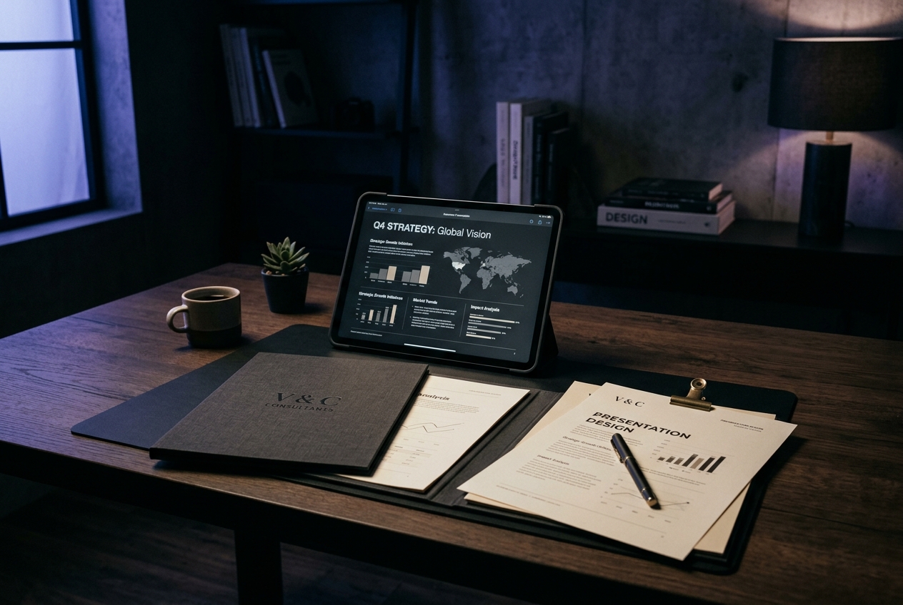 Premium document and presentation design workspace